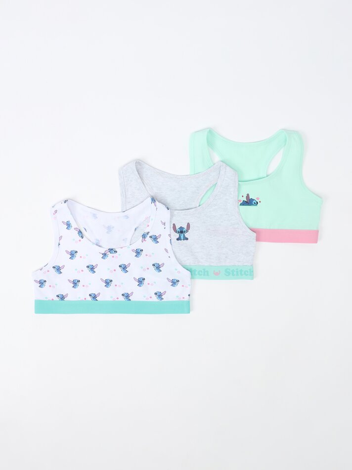 Lil© &™Stitch ©DS Conjunto com 3 Camisetas Estampadas - Cores Variadas