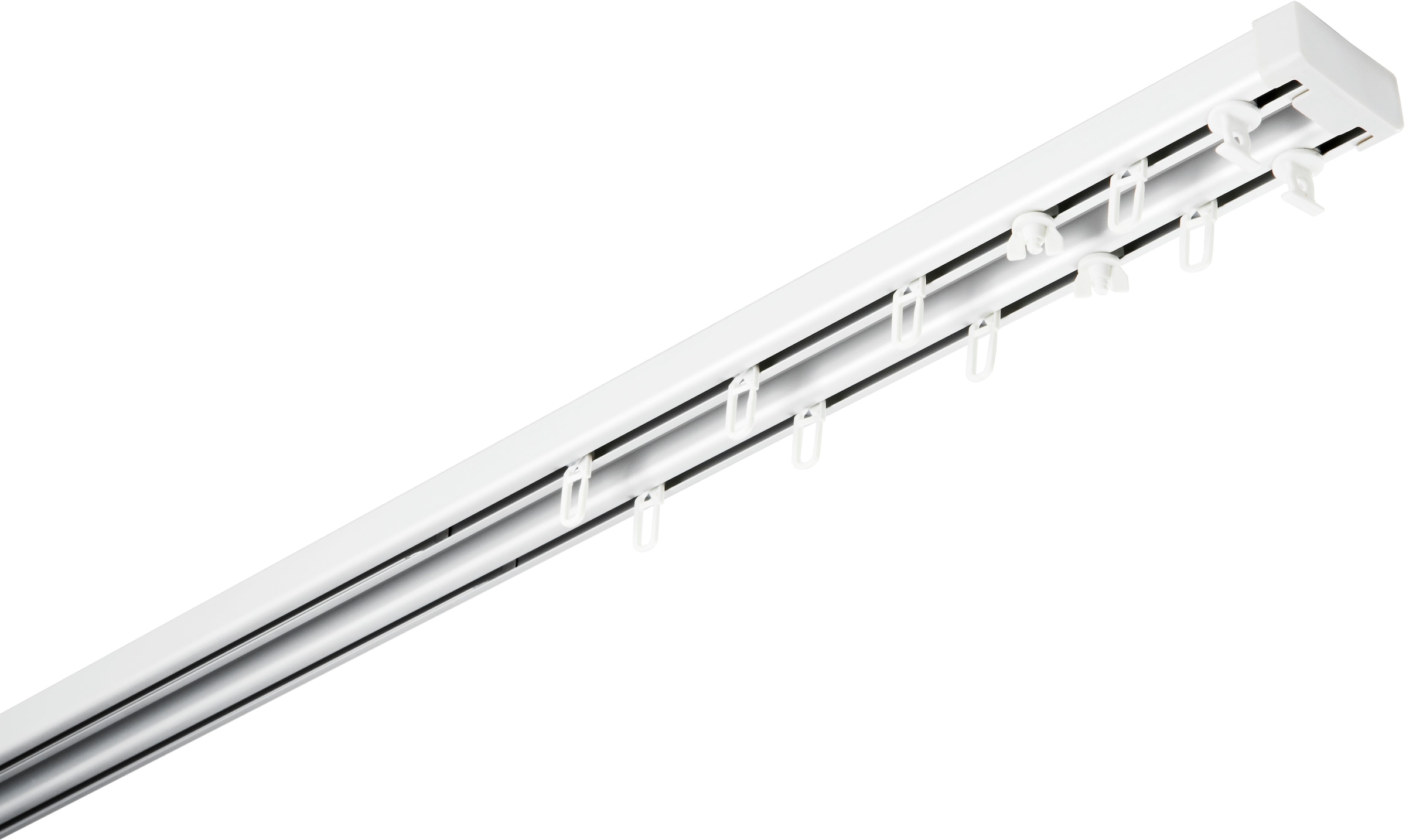 GARDINIA Vorhangschiene »Aluminium-Vorhangschienen Set  2-Lauf« 2 läufig-läufig Fixmass 2-läufig