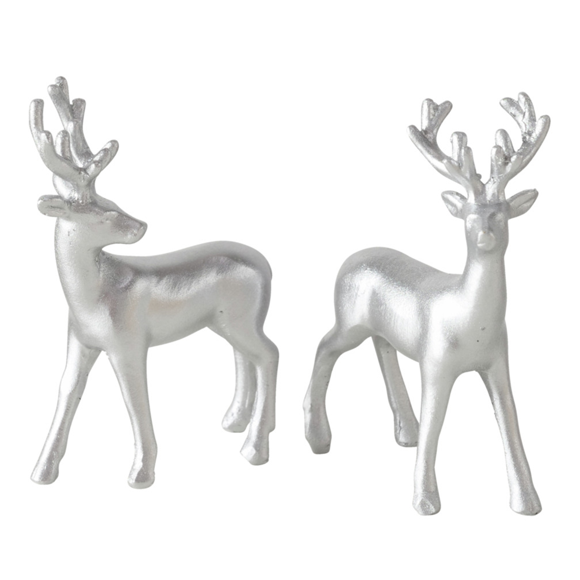 Dekofigur Hirsch - silber - 2-fach sortiert