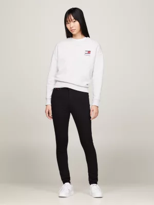 Calça jeans preta super skinny de cintura alta Sylvia