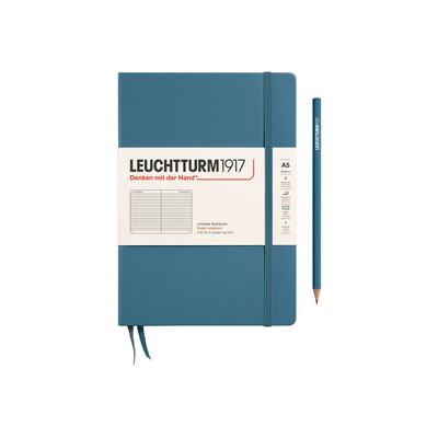 Leuchtturm1917 - Carnet de notes rigide A5 - ligné - bleu acier