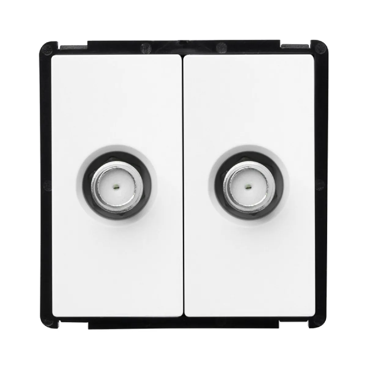 Ledkia Prise Double Satellite Modern - Noir