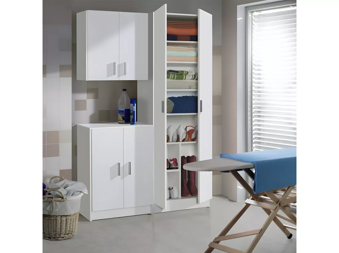 Armoire suspendu 2 portes - Blanc - MULA - L 59 x l 26.5 x H 60