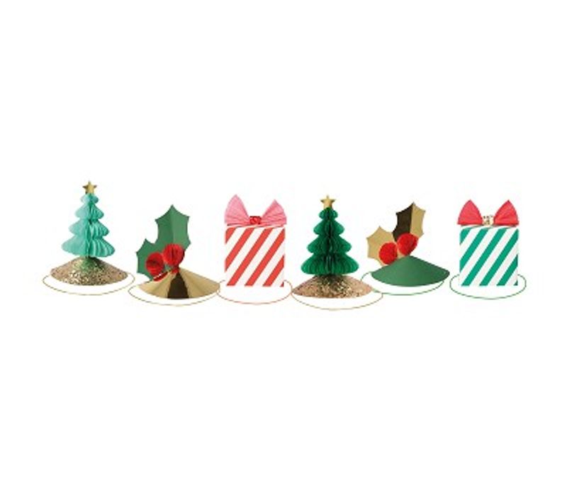 Meri Meri Partyhatter med Juletema, 6 stk.