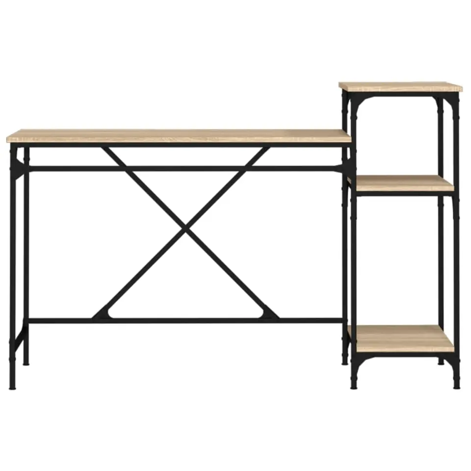 vidaXL - Bureau - Bruin - Bewerkt hout - 135 x 50 x 90 cm