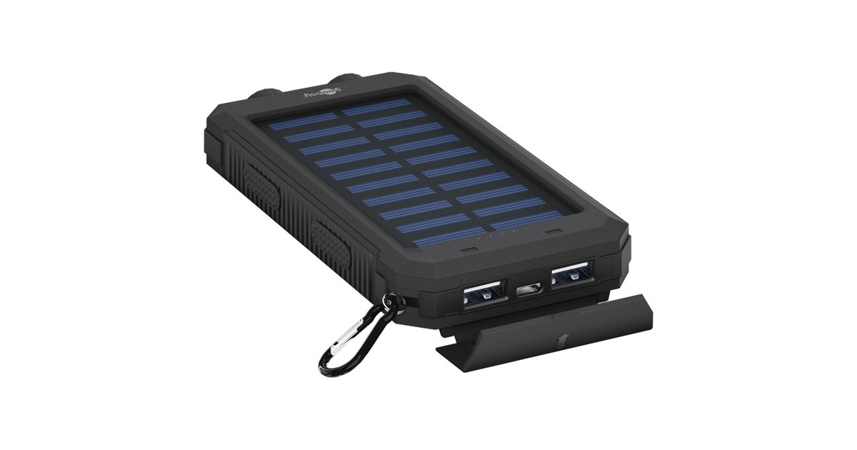goobayOutdoor Powerbank 8.0 met zonnepaneel   (Zwart, 8.000 mAh, 2x USB-A)