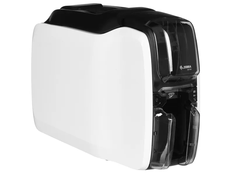 Zebra ZC100 - Plastikkortprinter - farve - blæksubliminering/termisk transfer - CR-80 Card (85.6 x 54 mm) - 300 dpi - op til 700 kort/time (mono) / op til 150 kort/time (farve) - kapacitet: 100 kort - USB 2.0