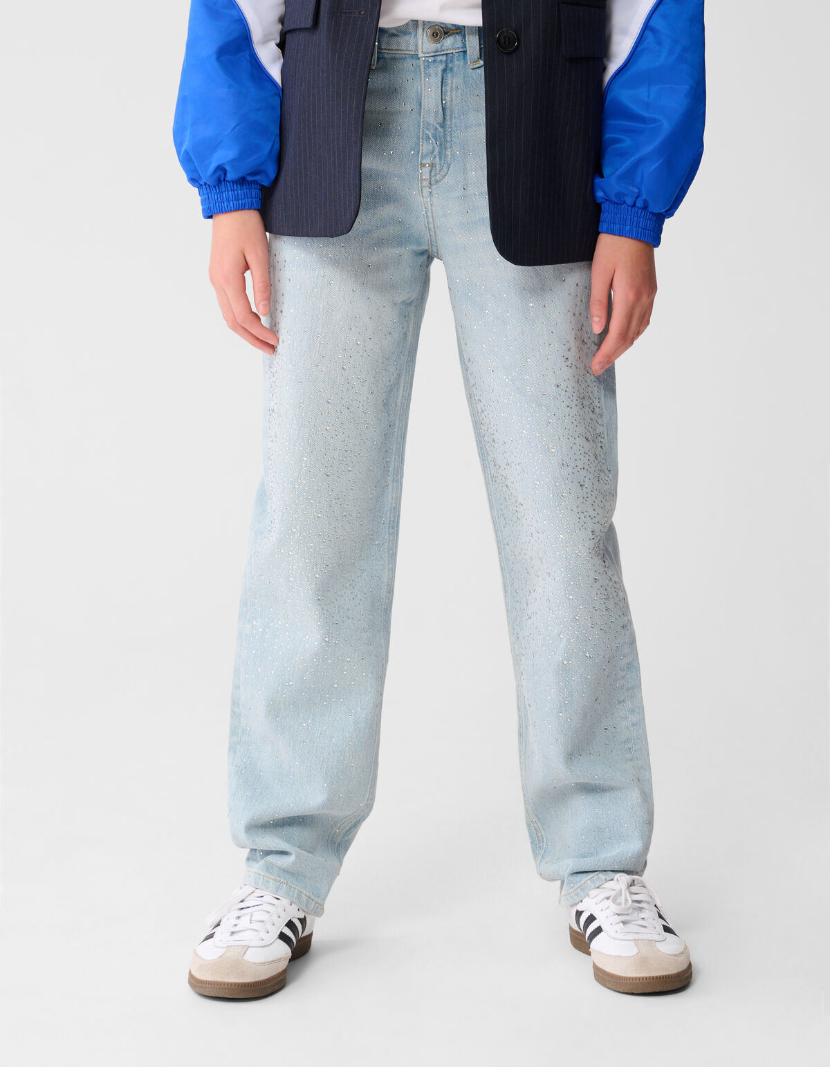 Strass Barrel Fit Jeans Bleached