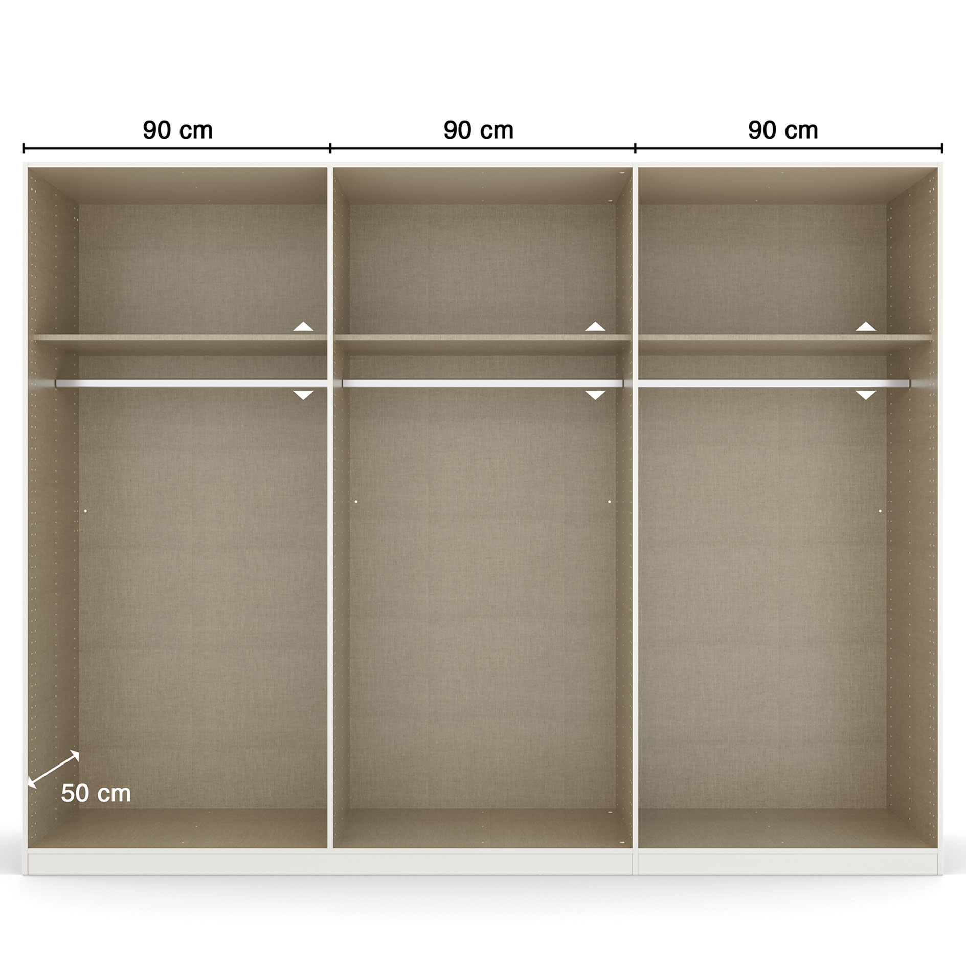 Drehtürenschrank - alpinweiß - 271 cm