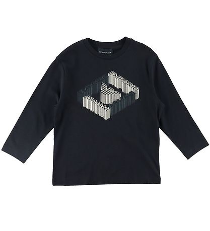 Emporio Armani Bluse - Blåe Navy m. Print