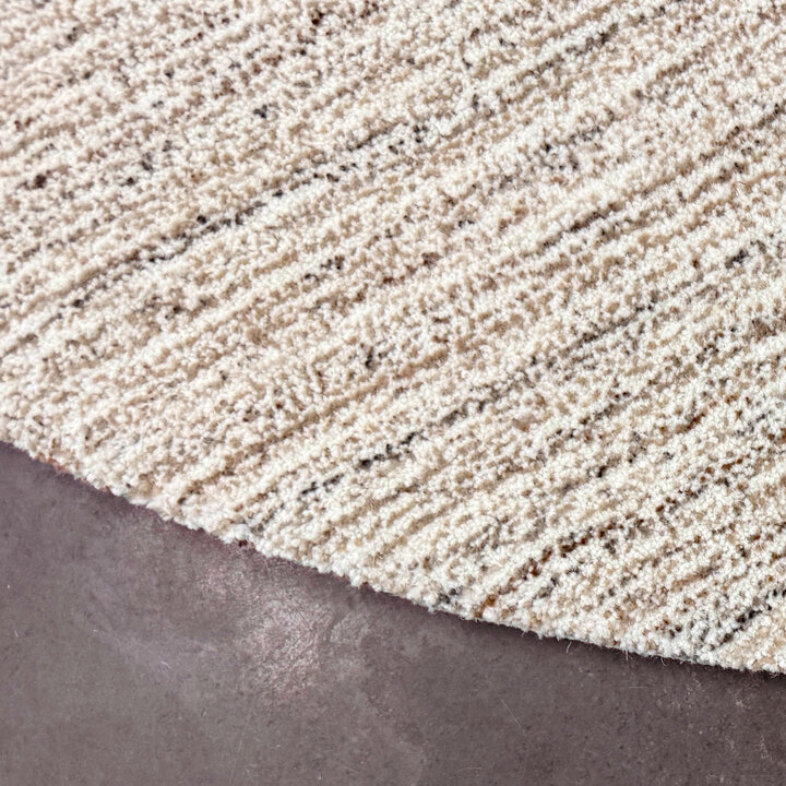 Rond wollen vloerkleed - Pedro Taupe | Gemêleerd design