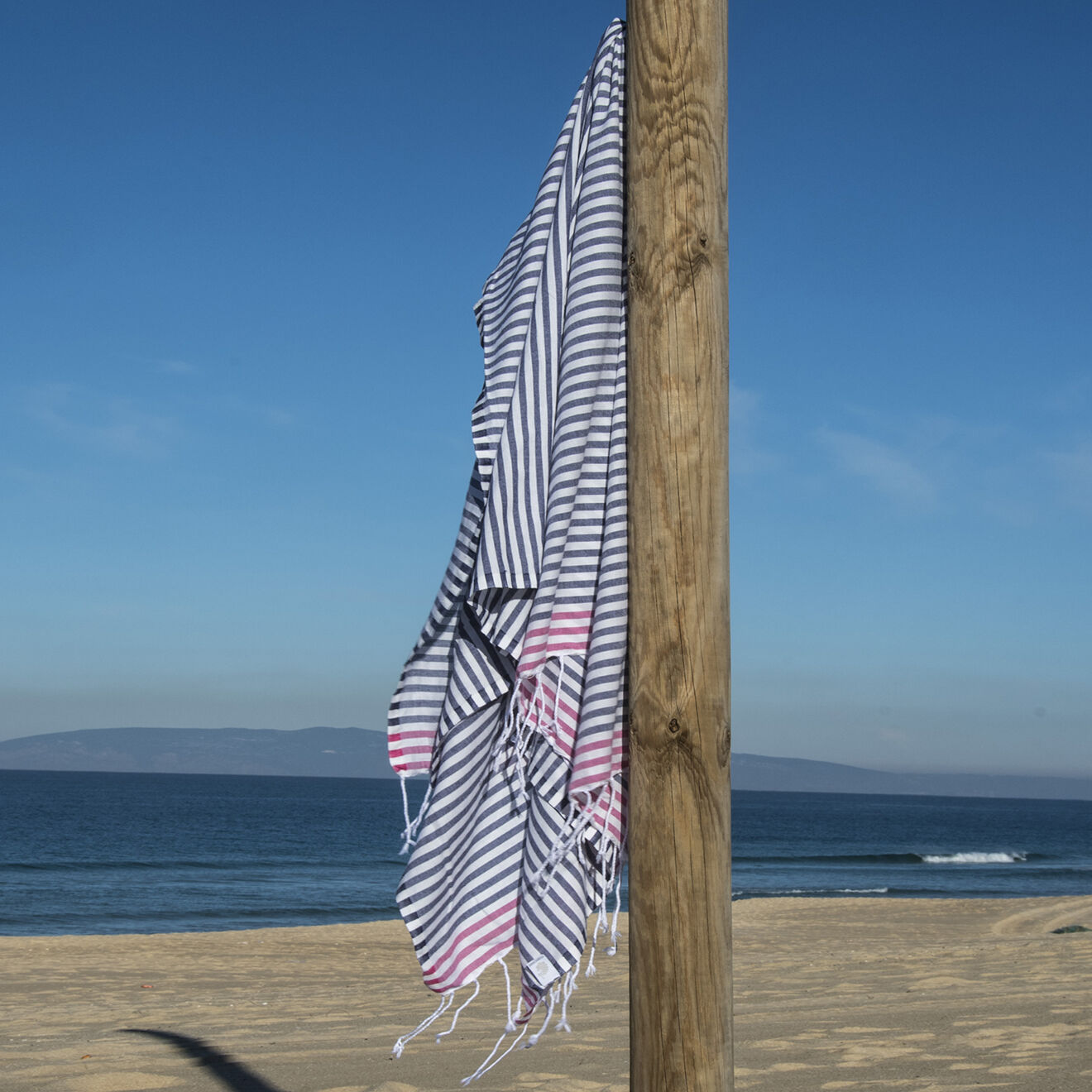 Febronie Fouta Bora Bora bleu jean/fuchsia - 100x200 cm