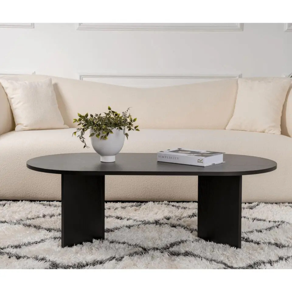 CALICOSY - Salontafel IRIS - Zwarte eik - 39,8x119x60 cm