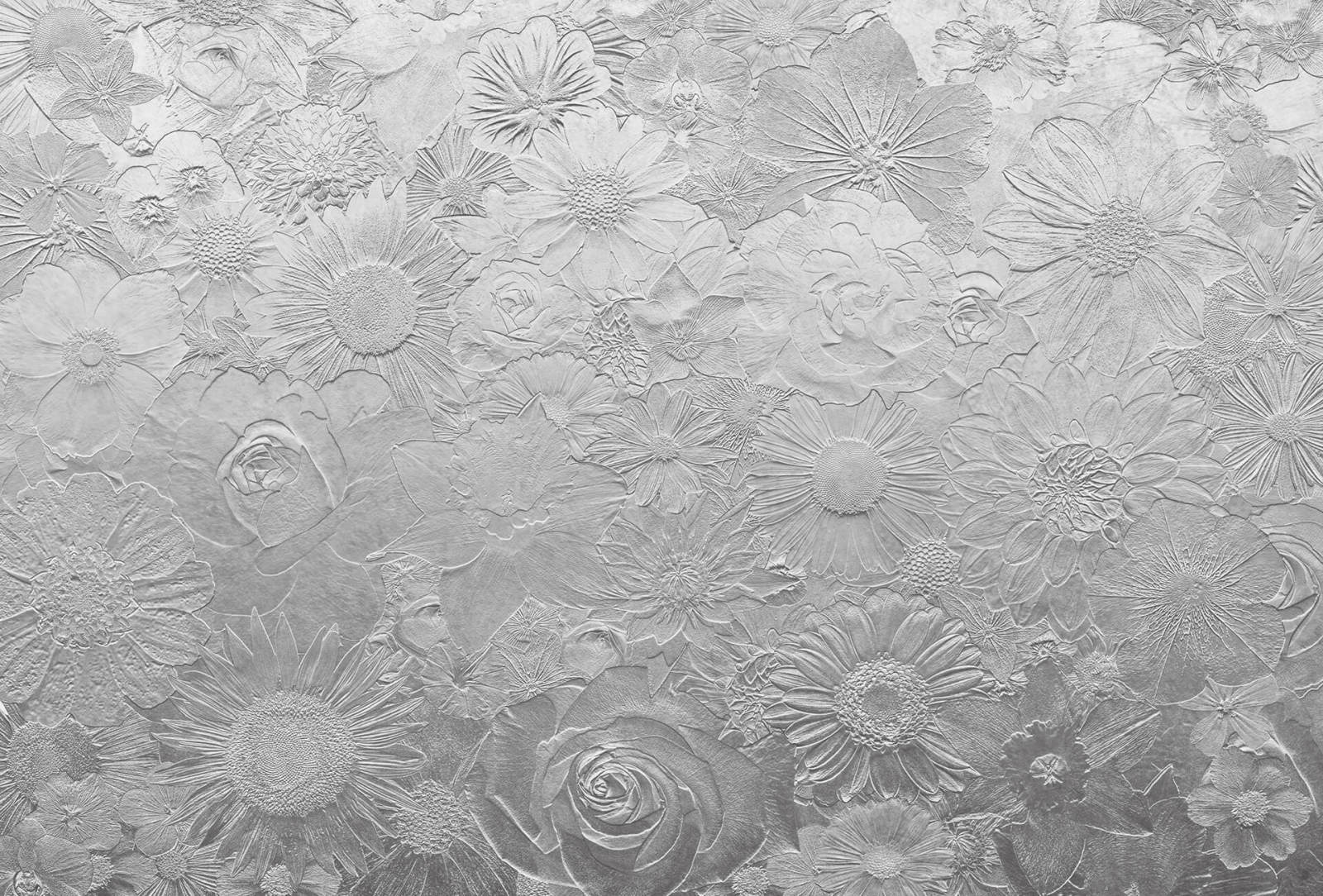Fototapete DESIGNWALLS 2.0 - grau - Blumen - 2,6 Meter
