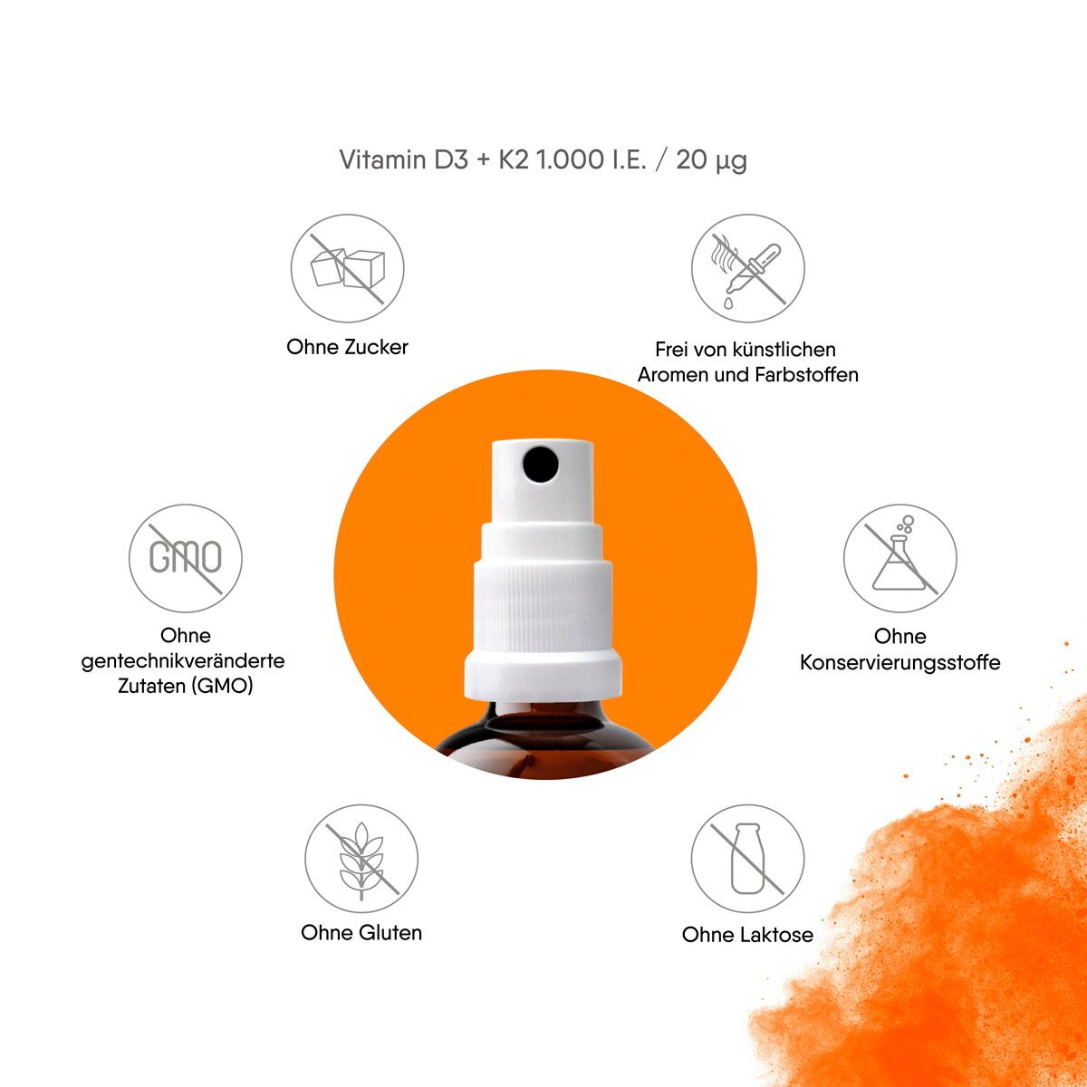 MEDIAKOS Vitamin D3 + K2 1.000 I.E. 20 µg Vital Spray