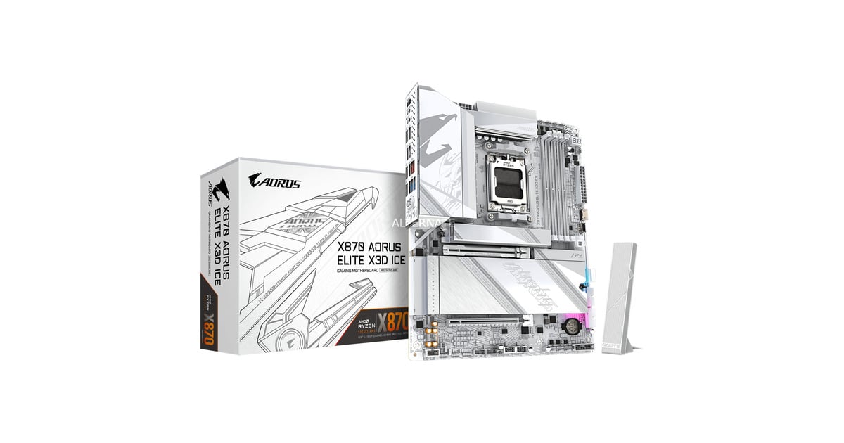 ALTERNATEUpgrade Kit X870 AORUS ELITE X3D ICE / Ryzen 5 7500X3D / 32 GB  (Zilver/wit, Moederbord, CPU, Geheugen)