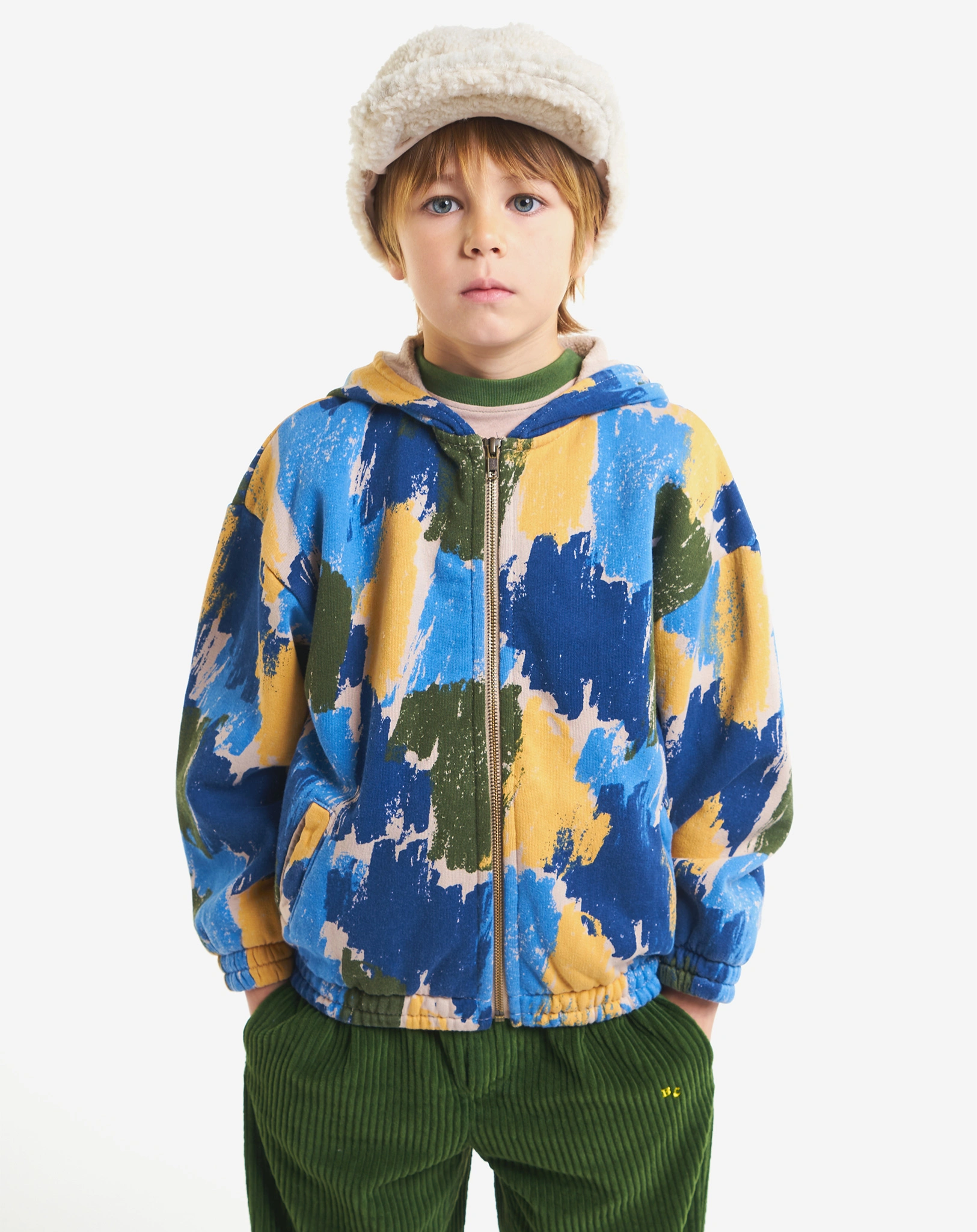 Kapuzen-Sweatjacke SHADOWS AOP in navy blue
