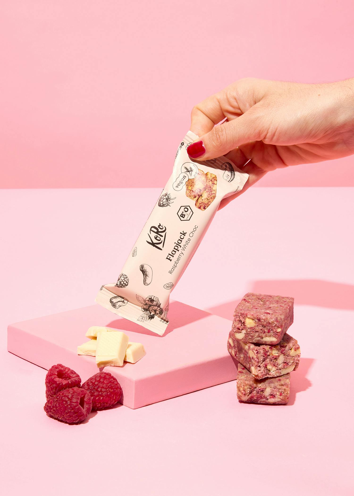 Bio Flapjack Raspberry White Choc 60 g