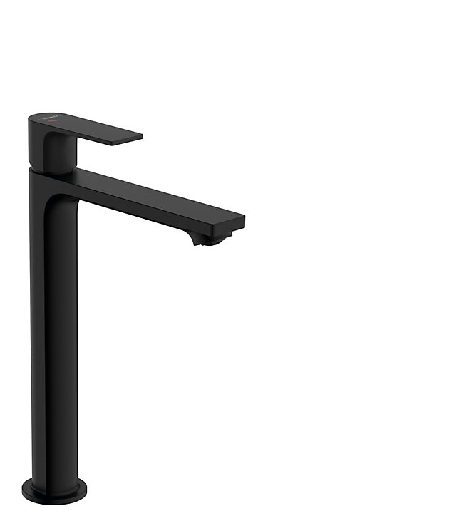 Mitigeur de lavabo Rebris E 240 CoolStart pour vasque à poser avec tirette et vidage Noir mat