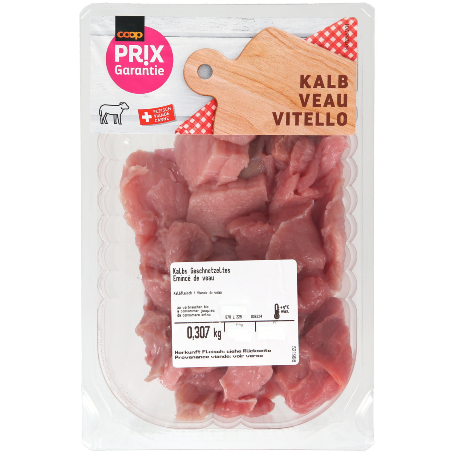 Prix Garantie Kalbs Geschnetzeltes ca. 320g