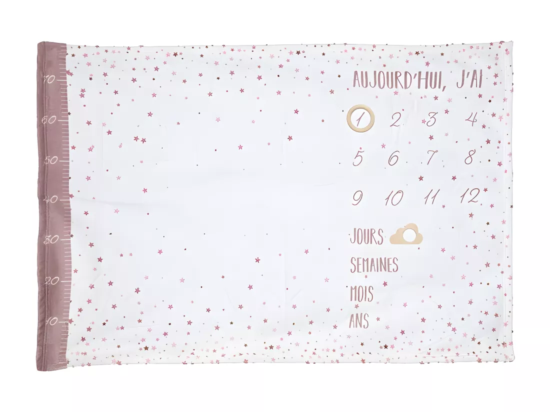 Couverture photo bébé étoiles roses Atmosphera