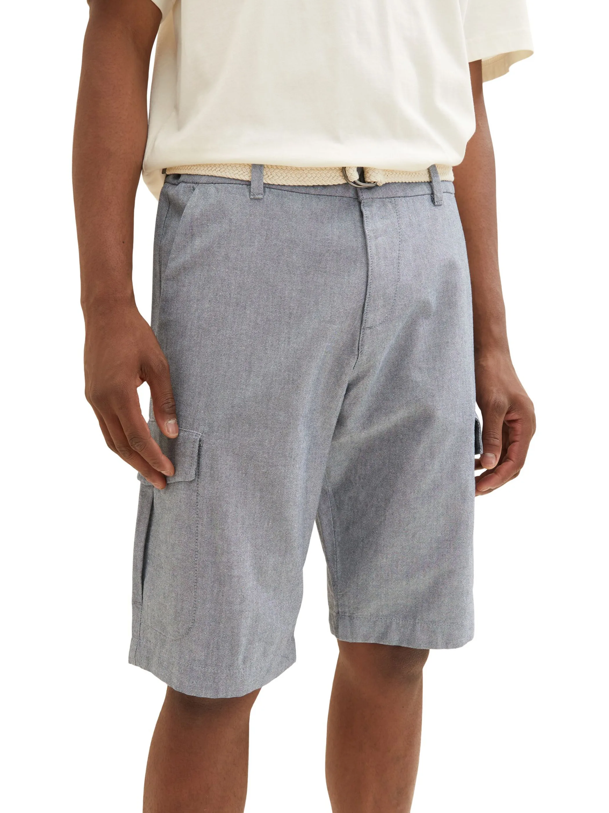 Herren Cargoshorts mit Flechtgürtel