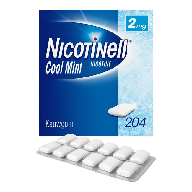 Nicotinell Kauwgom Cool Mint 2mg Stoppen met Roken 204 stuks