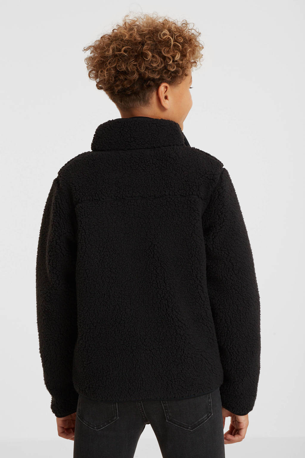 anytime teddy fleece vest zwart