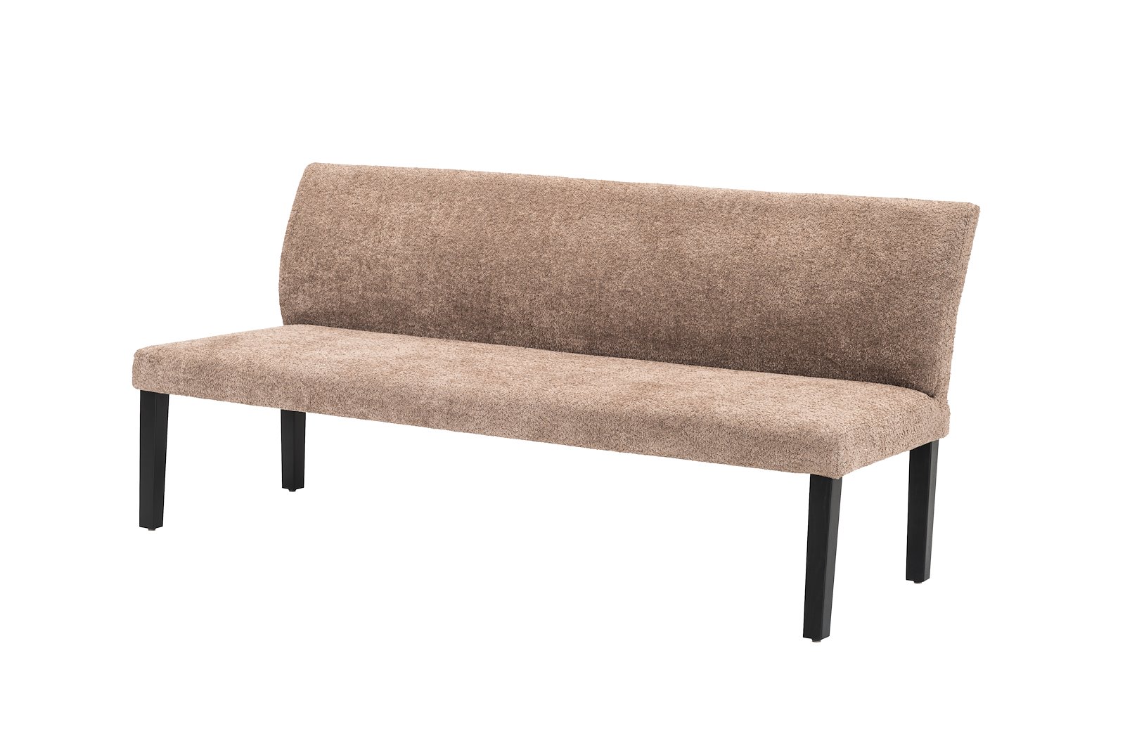 Rigel benk 170 cm. Tekstil Teddy 3613 Light Brown med ben DL10/E018 Black sky