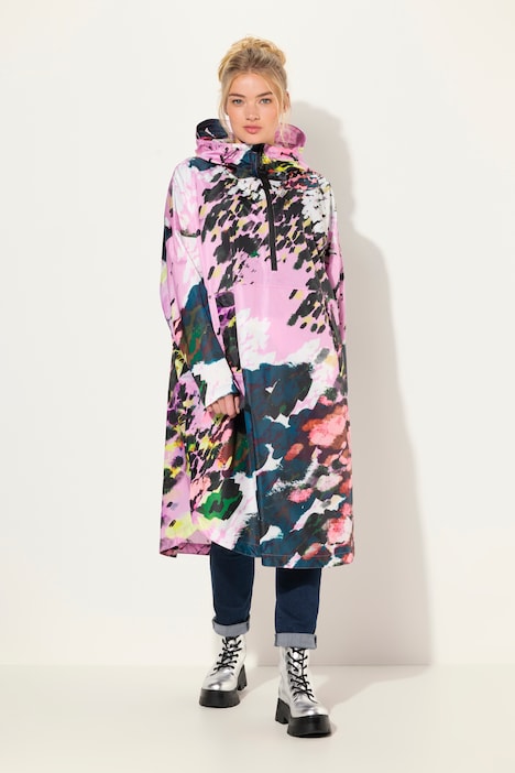 Funktions-Regencape, Unisex, Print, Kapuze