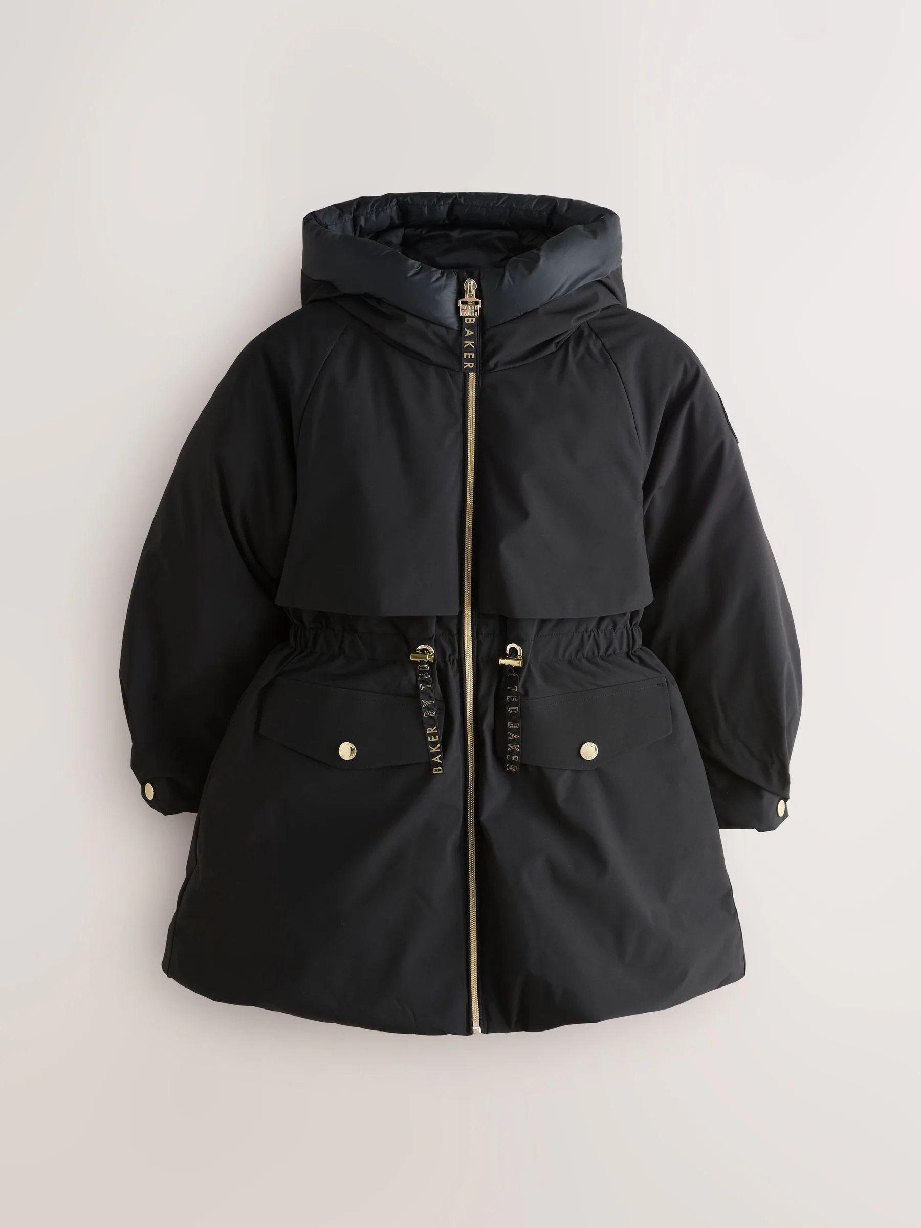 Baker by Ted Baker - Regenbestendige zwarte parka met rok