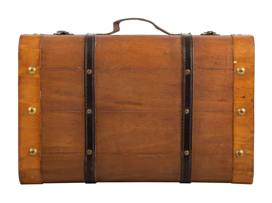 Ensemble de 2 valises en bois marron
