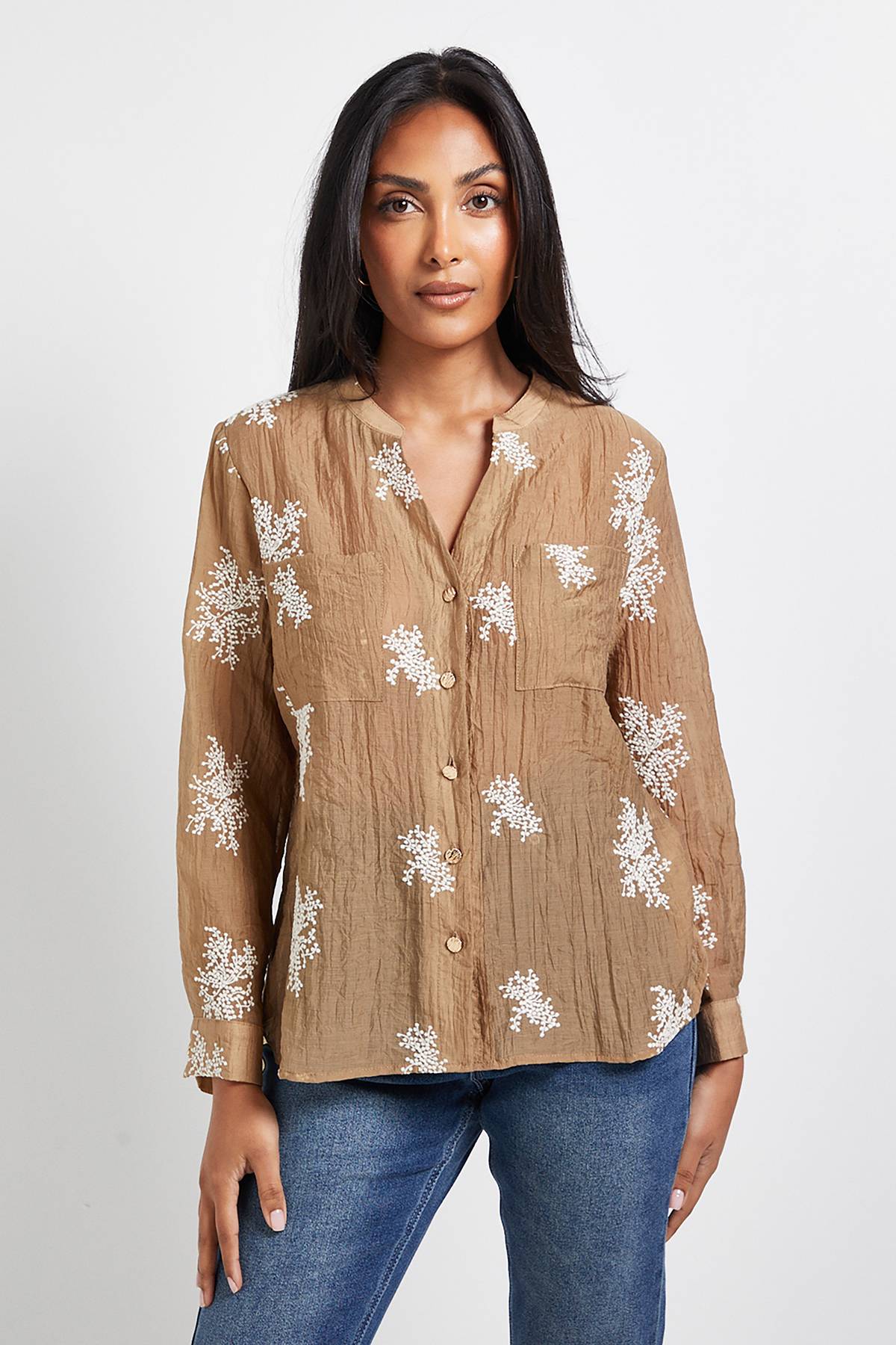 Wallis Chemise Brodée Petite À Enfiler