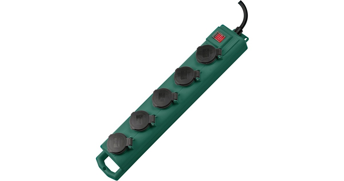 BrennenstuhlSuper-Solid SL 554 Tuin-contactverdeler stekkerdoos  (Donkergroen, 5 meter)