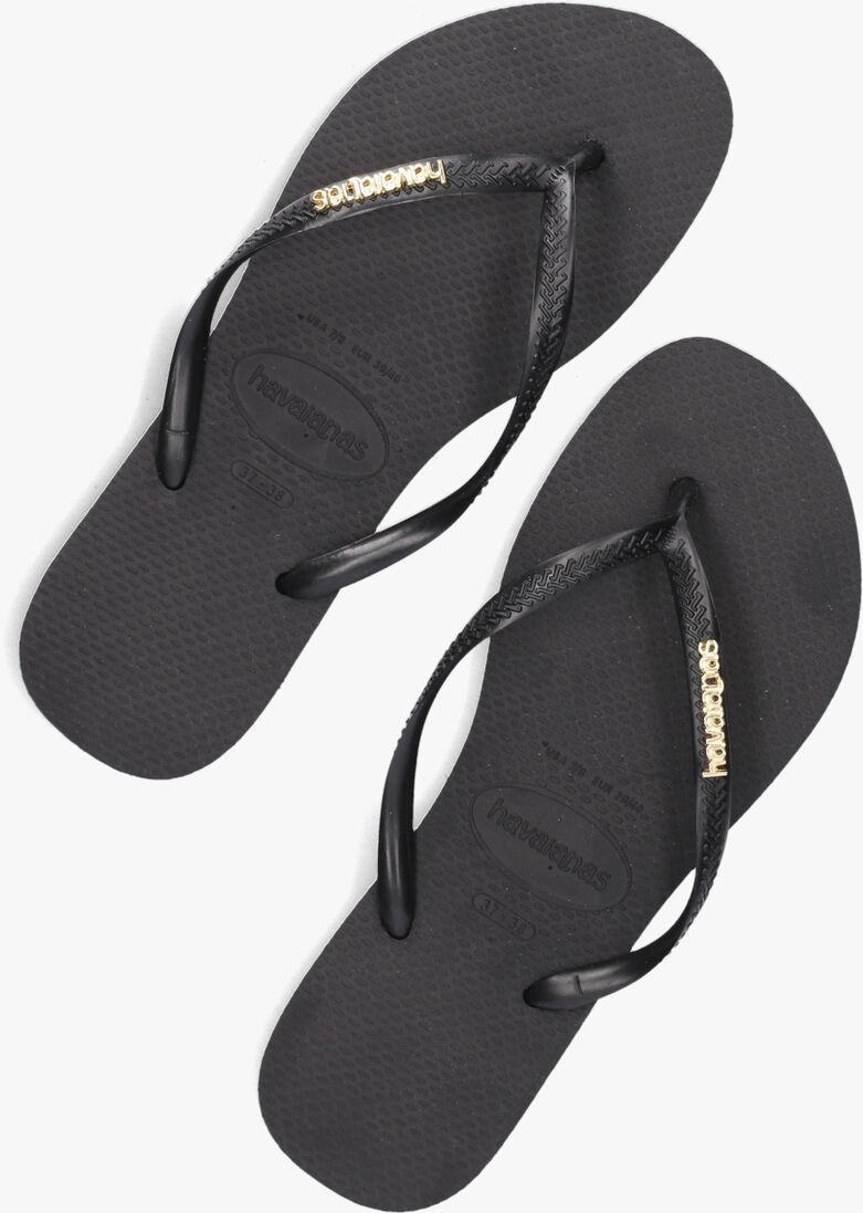 HAVAIANAS zwarte havaianas teenslippers slim logo metallic