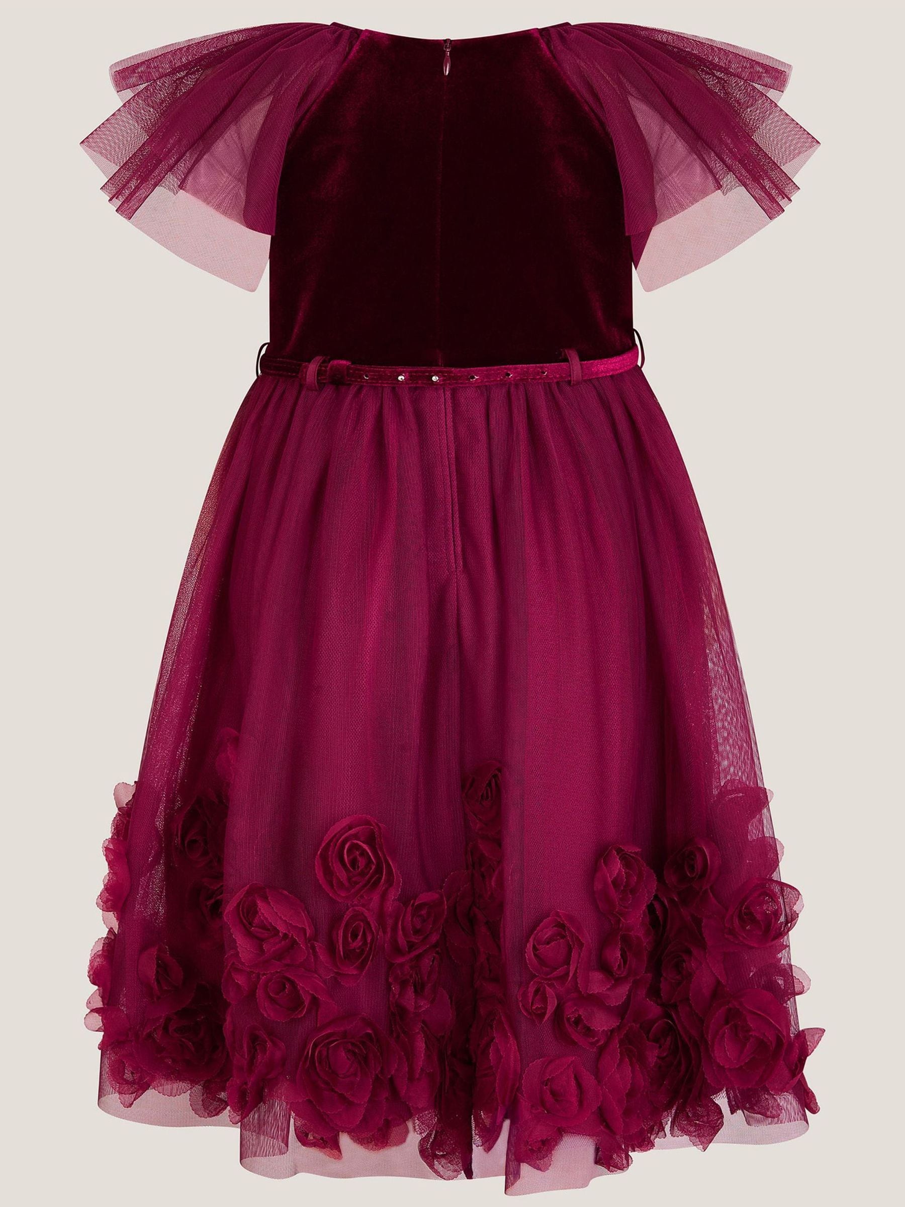 Monsoon Eden Velvet Rose Appliqué Party Dress