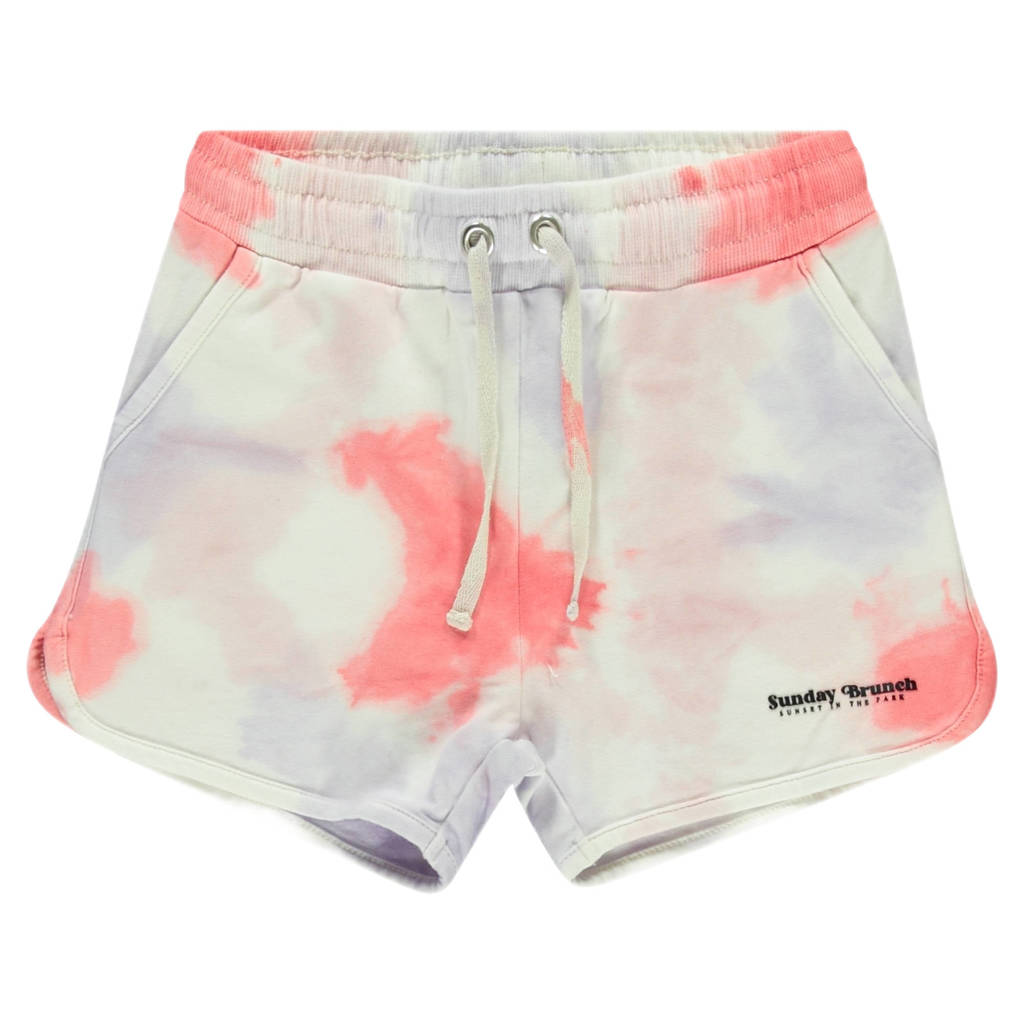 Cars tie-dye short Faritha roze/wit/lila
