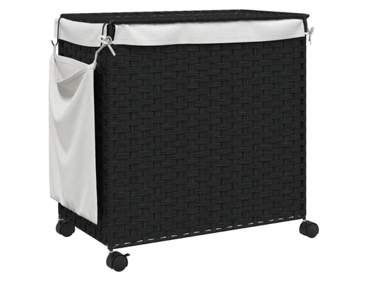VIDAXL - Panier à linge avec roulettes noir 60x35x60,5 cm résine tres...