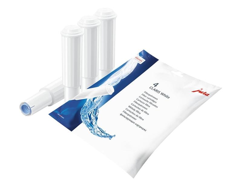 JURA Filterpatrone CLARIS White 4 Stück Wasserfilter für kompatible Jura Kaffeevollautomaten