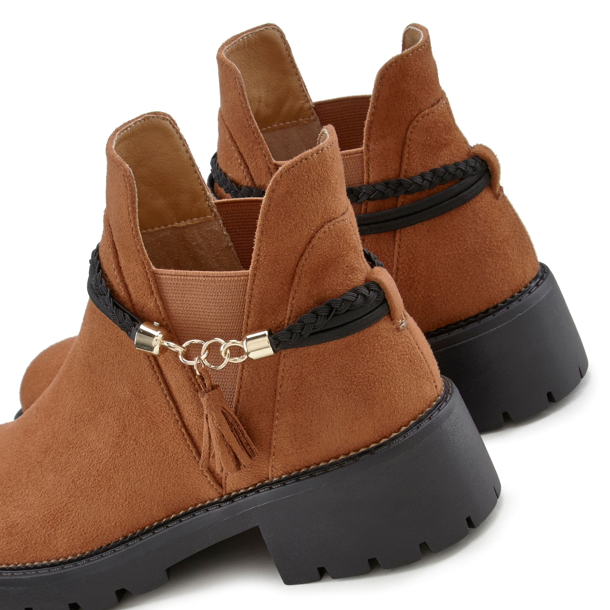 LASCANA Chelseaboots  mit abnehmbarem Band und Chunky-Sohle, Ankle Boots, Stiefelette