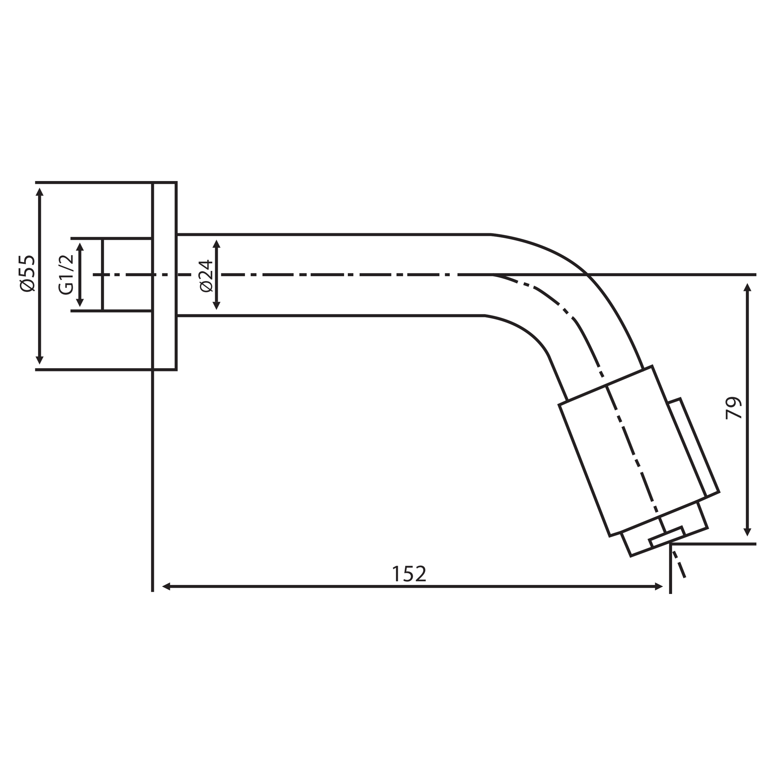 Differnz inbouw fonteinkraan mat wit