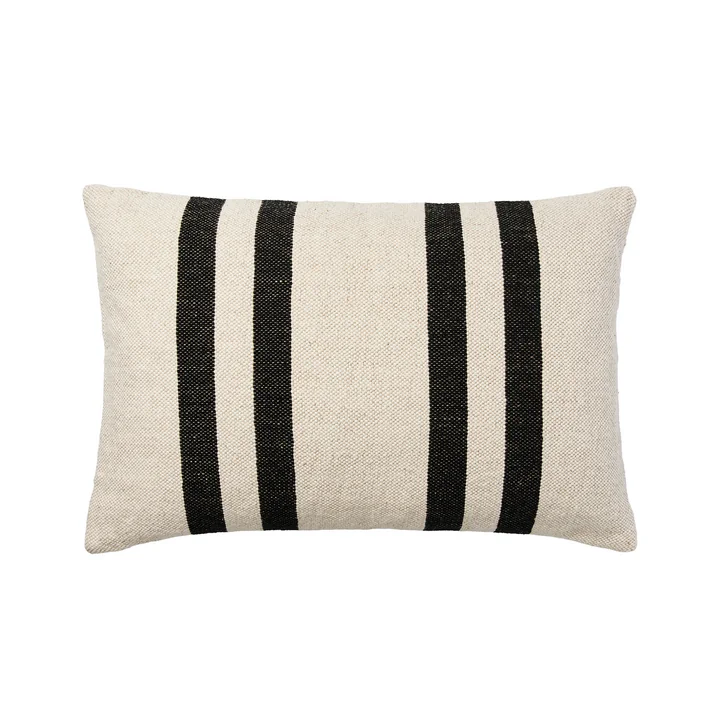 Broste Copenhagen - Sigrun Kissenbezug, 40 x 60 cm, hellbeige / schwarz