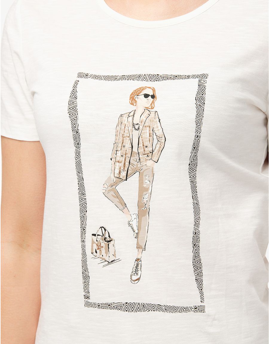 T-shirt blanc coton modal