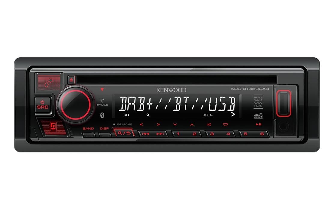 Kenwood Autoradio »KDC-BT450DAB 1 DIN« (Bluetooth Digitalradio (DAB+) )