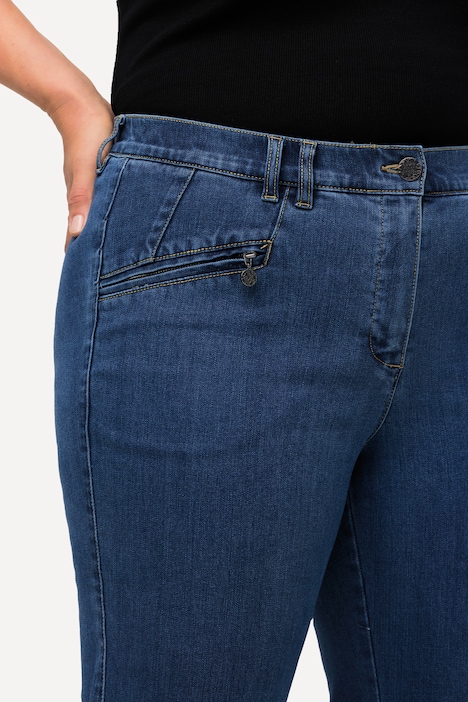 Jeans Mony, konisches Bein, Reißverschlusstaschen