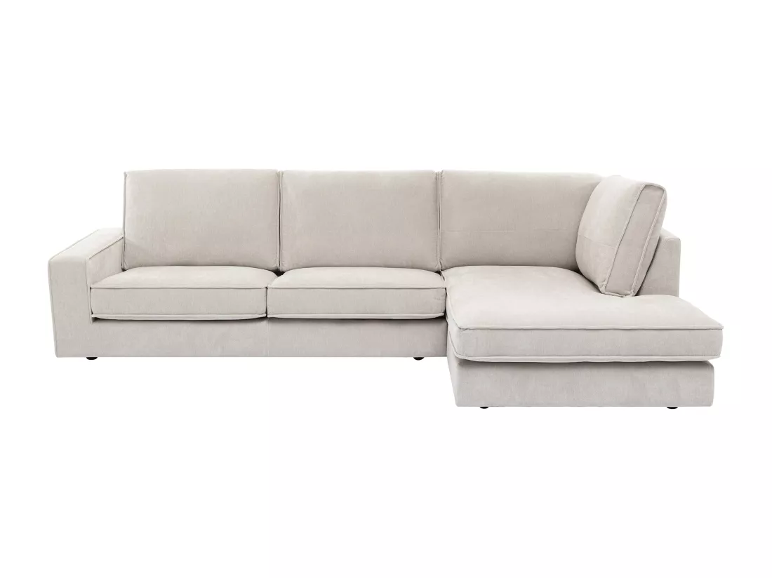 Canapé d'angle droit en tissu beige APRICALE