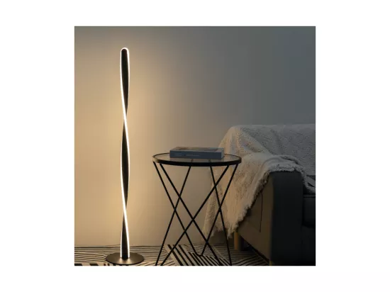 Lampadaire H120 cm torsade noir LED - Kazan