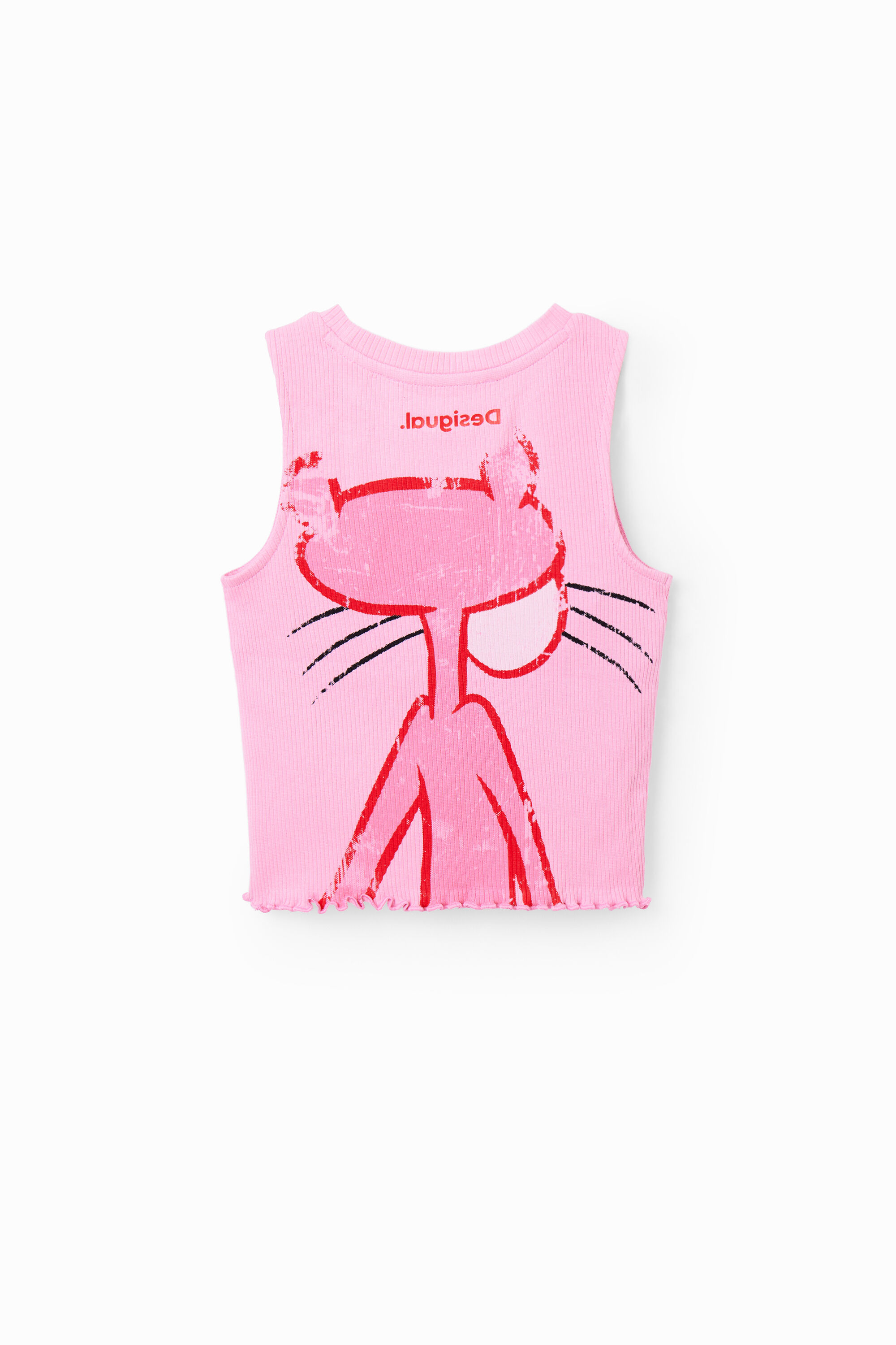 T-shirt Panthère rose tissu côtelé