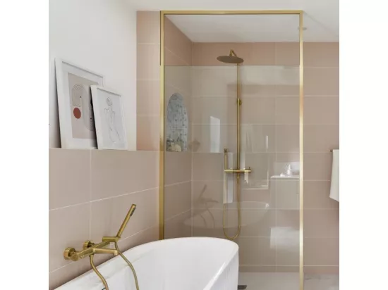 Luisa mitigeur bain-douche thermostatique or brossé - Essebagno