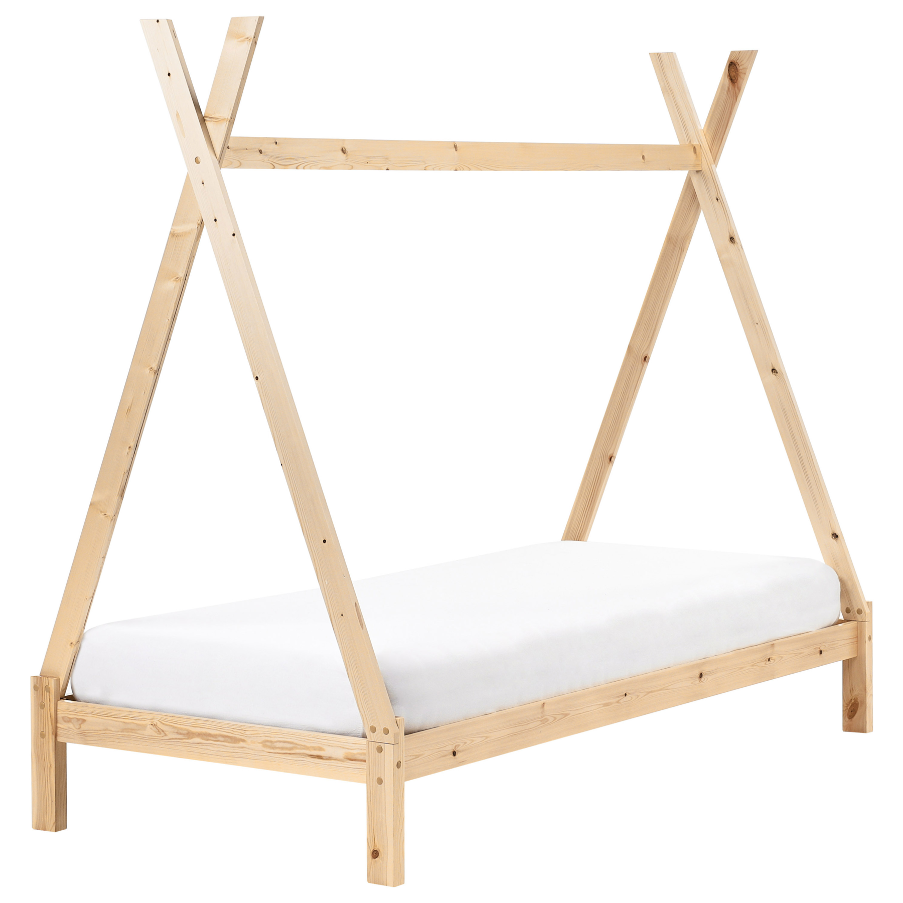 Beliani - DEVAY - Kinderbed - Lichtbruin - 90 x 200 cm - Grenenhout